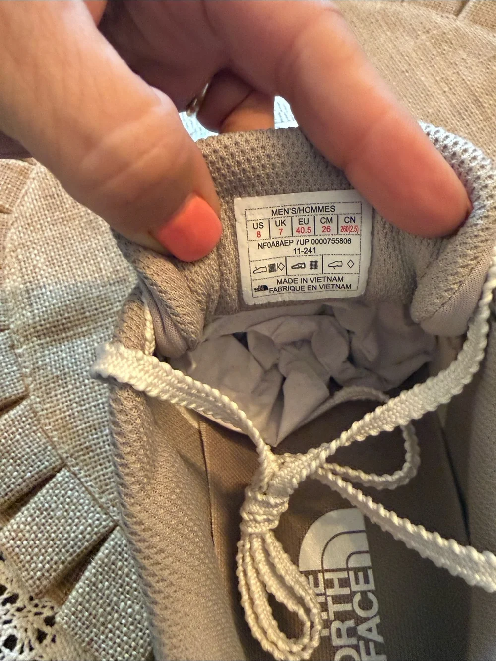 The North Face light beige